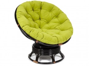 Кресло-качалка Papasan w 23/01 B с подушкой Antique brown, флок Олива в Очёре - ochyor.magazin-mebel74.ru | фото