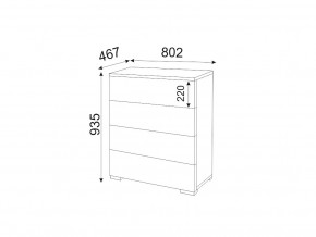 М05 (ручка брусок) Комод (4 ящика) в Очёре - ochyor.magazin-mebel74.ru | фото