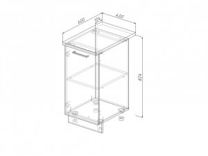 Н 40 Модуль нижний Без Столешницы МН 40 в Очёре - ochyor.magazin-mebel74.ru | фото