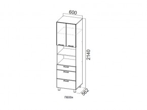 П600я/2140 Пенал 600/2140 (с ящиками) в Очёре - ochyor.magazin-mebel74.ru | фото