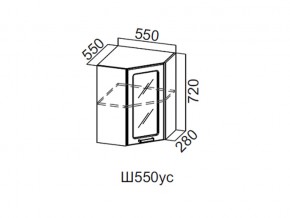 Ш550ус/720 Шкаф навесной 550/720 (угловой со стеклом) в Очёре - ochyor.magazin-mebel74.ru | фото