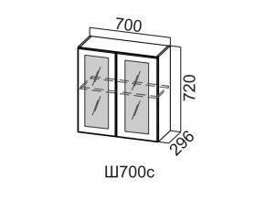 Ш700с/720 Шкаф навесной 700/720 (со стеклом) в Очёре - ochyor.magazin-mebel74.ru | фото