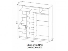 Шкаф-купе №16 (2,0м) в Очёре - ochyor.magazin-mebel74.ru | фото