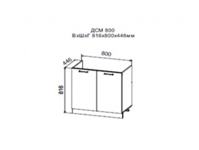 Шкаф нижний ДСМ800 под мойку в Очёре - ochyor.magazin-mebel74.ru | фото